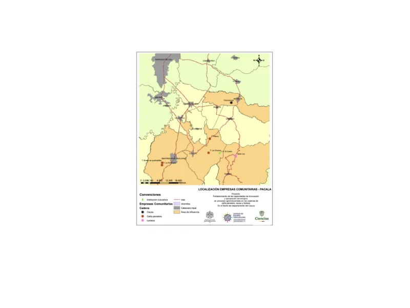 Localización de las empresas comunitarias del Proyecto PACALA Localización de las empresas comunitarias del Proyecto PACALA